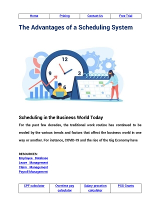 The Advantages of a Scheduling System