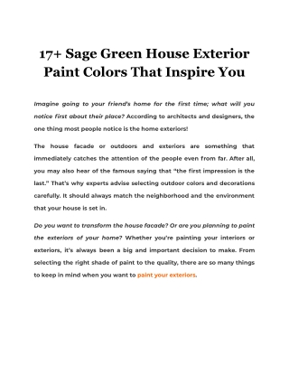 17  Sage Green House Exterior Paint Colors That Inspire You