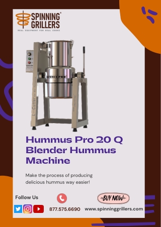 Hummus Pro 20 Q Blender Hummus Machine
