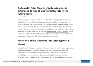 Automatic Tube Cleaning System Market Share, Insights by 2031