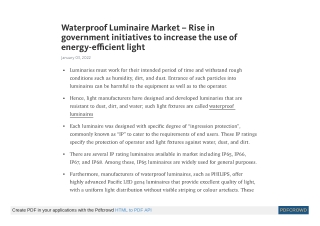 Waterproof Luminaire Market Analysis, Share by 2031