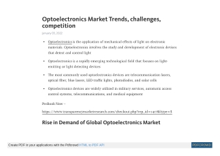 Optoelectronics Market - Global Industry Analysis, Insights by 2031