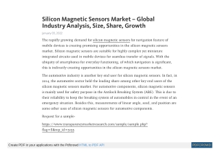 Silicon Magnetic Sensors Market Share, Insights by 2031