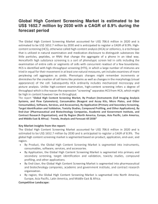 Global High Content Screening Market