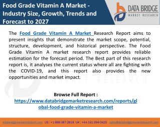 Food Grade Vitamin A Market In-depth Analysis, Size, Trends, Strategies