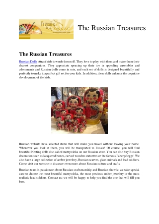 The Russian Treasures MATRYOSHKA
