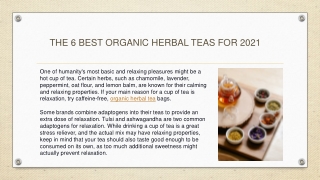 THE 6 BEST ORGANIC HERBAL TEAS FOR 2022