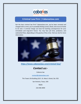 Criminal Law Firm | Cabanaslaw.com