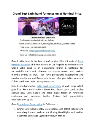 Latin band for occasion