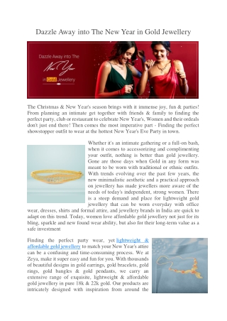 Dazzle Away into The New Year in Gold Jewellery
