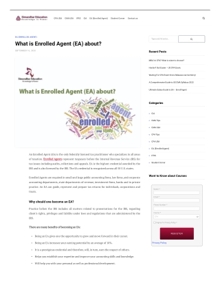 What is Enrolled Agent (EA) about?