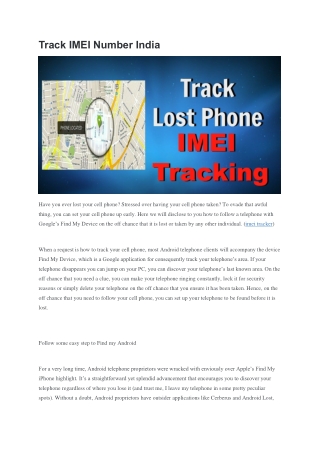 Track IMEI Number India-converted