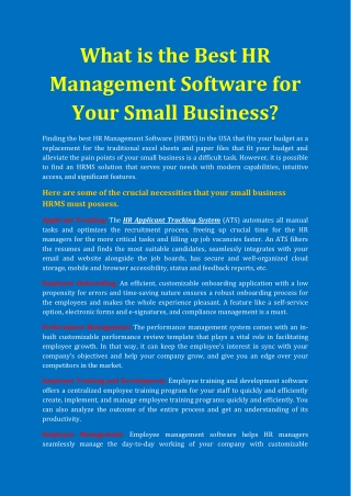 What is the Best HR Management Software for Your Small Business