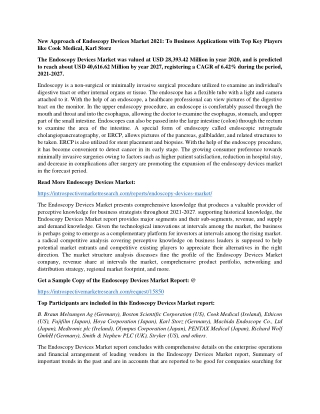 New Approach of Endoscopy Devices Market 2021