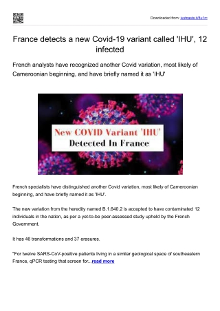 France detects a new Covid-19 variant called 'IHU', 12 infected