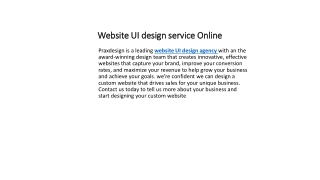 Website UI design service Online