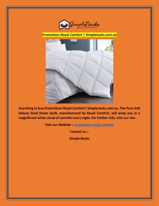 Promotions Royal Comfort