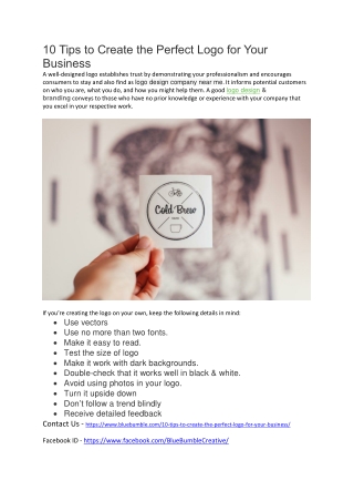 10 Tips to Create the Perfect Logo for Your Business