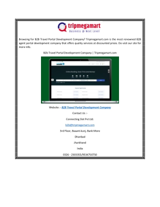 B2b Travel Portal Development Company Tripmegamart.com