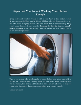 Signs that You Are not Washing Your Clothes Enough