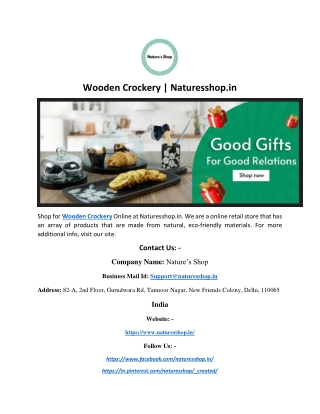 Wooden Crockery | Naturesshop.in