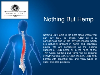 CBD Hemp Oil for Back Pain - Nothingbuthemp