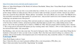 Video Profit Engine Review