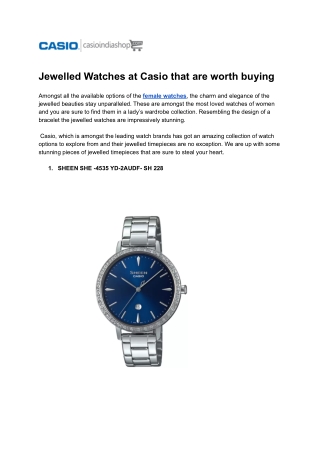 Jewelled Watches at Casio that are worth buying