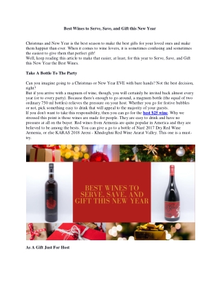 Best Wines to Serve, Save, and Gift this New Year