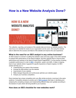 How is a New Website Analysis Done?