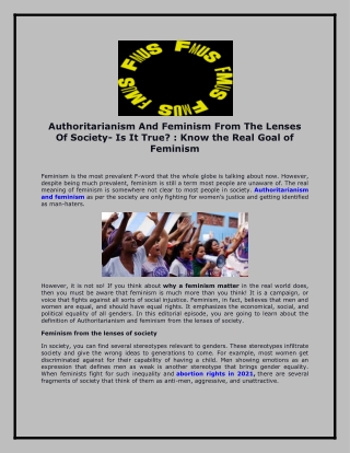 Authoritarianism And Feminism From The Lenses Of Society- Is It True  Know the Real Goal of Feminism