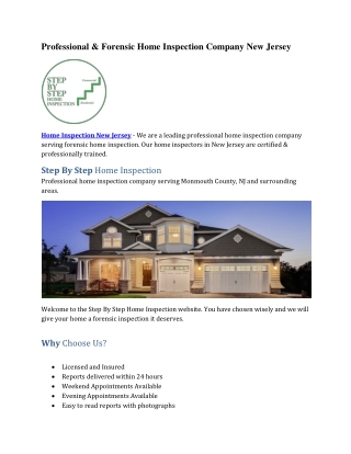 Home Inspection New Jersey