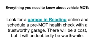 Everything you need to know about vehicle MOTs