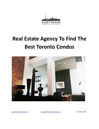 Hire Real Estate Agency To Find The Best Toronto Condos For Sale Price