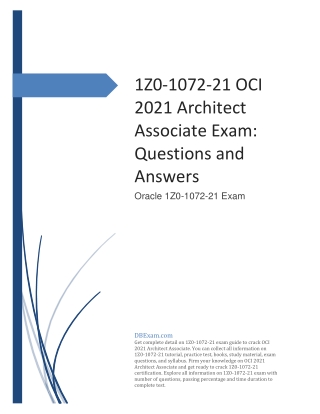 1Z0-1072-21 OCI 2021 Architect Associate Exam: Questions and Answers