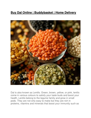 Buy Dal Online - Buddybasket