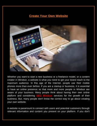 Create Your Own Website