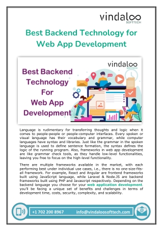Best Backend Technology for Web App Development