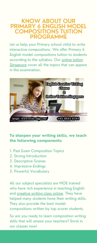 Know About Our Primary 6 English Model Compositions Tuition Programme