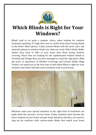 Which Blinds is Right for Your Windows