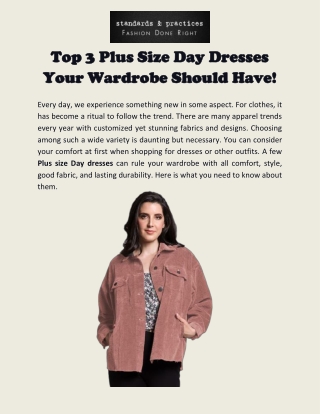 Where Can I Buy Plus Size Day Dresses For Women Online | Standards & Practices