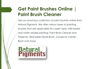 Get Paint Brushes Online | Paint Brush Cleaner | Natural Pigments