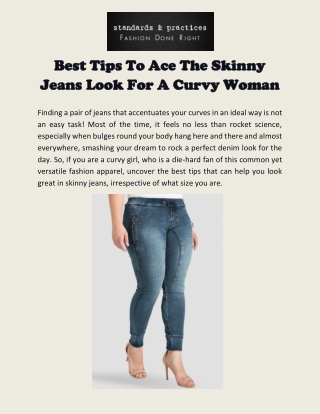 Amp Up Your Look With Curvy Jeans Women Online | Standards & Practices