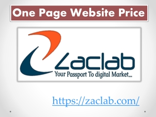 One Page Website Price