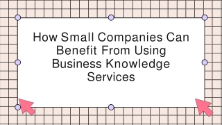 How Small Companies Can Benefit From Using Business Knowledge Services-converted