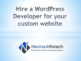 Hire a WordPress Developer for your custom website