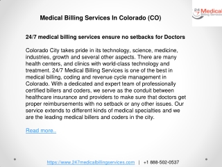 Medical Billing Services In Colorado (CO)