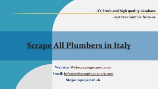 Scrape All Plumbers in Italy