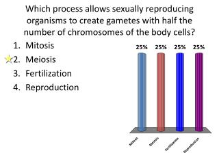 Which process allows sexually reproducing organisms to create gametes with half the number of chromosomes of the body ce