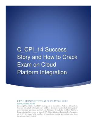 C_CPI_14 Success Story and How to Crack Exam on Cloud Platform Integration